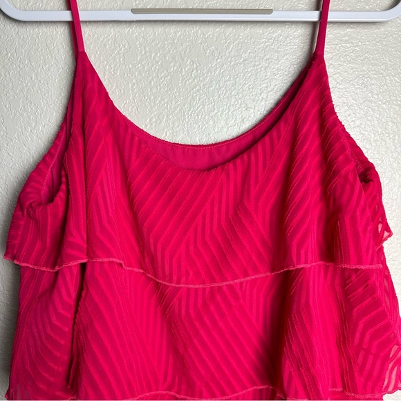 Anthropologie AMADI Hot Pink Ameline Layered Cami Tank Top Size L - Picture 4 of 8
